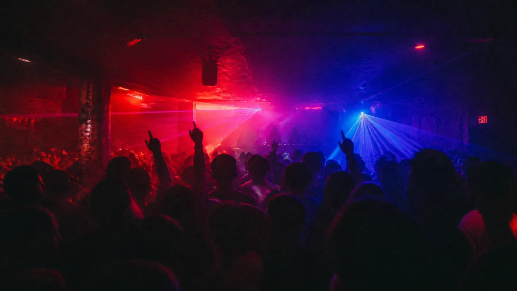Crowd dancing at a LoveHouse event